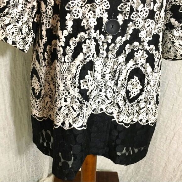 Saint Gil Paris Black & White Print Cardigan Size L - Picture 6 of 14